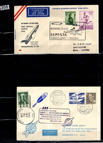 # AUSTRIA, DENMARK 1961 - 2 FDC - SPACE