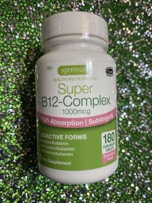 180 Tablets Igennus Super B-Complex Methylated B-Vitamins Supplement Vitamin C