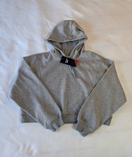 NWT Reebok Eva Hoodie Grey Melange Cropped Women's Size Medium