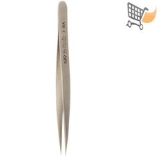 Stainless Steel Microelectronics Tweezers Precision Fine Point 4.75in