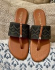 Andre Assous ‘Nice’ Dark Green Snake Print Thong Sandals Sz 9 — photo 8