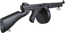Black Color Semi/Full Auto THOMPSON M1A1 AEG WWII Tommy AIRSOFT Gun 300 FPS
