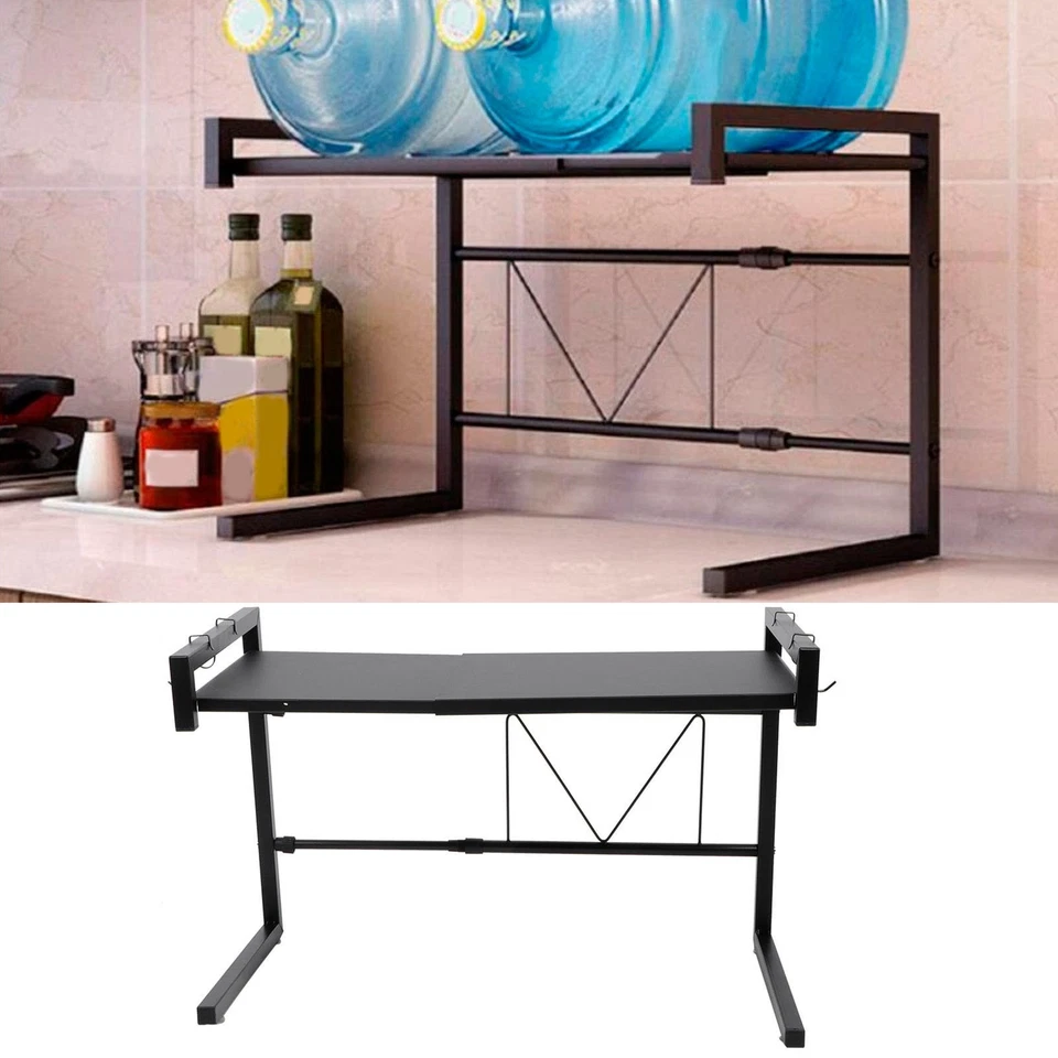 Schwarz Teleskop Mikrowelle Rack Küche Lagerung Regal Multifunktionale NT - Bild 4 von 4