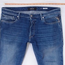 Hommes Replay MA900 DONNY Ajusté Tapered Élasthanne Bleu Jeans W34 L32