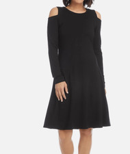 Karen Kane Dress Womens Small Black Desert Gypsy Cold A Line Flared USA Made NEW