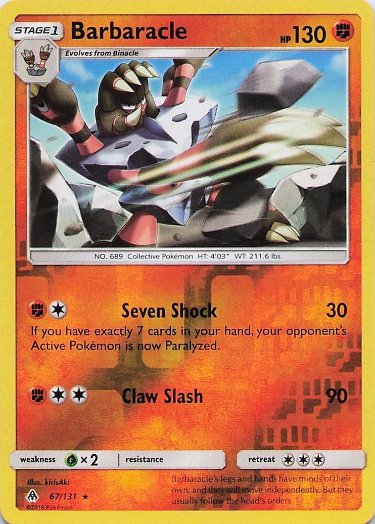 Barbaracle - Pokemon Reverse Holo Rare 2018 Forbidden Light 67/131 NM