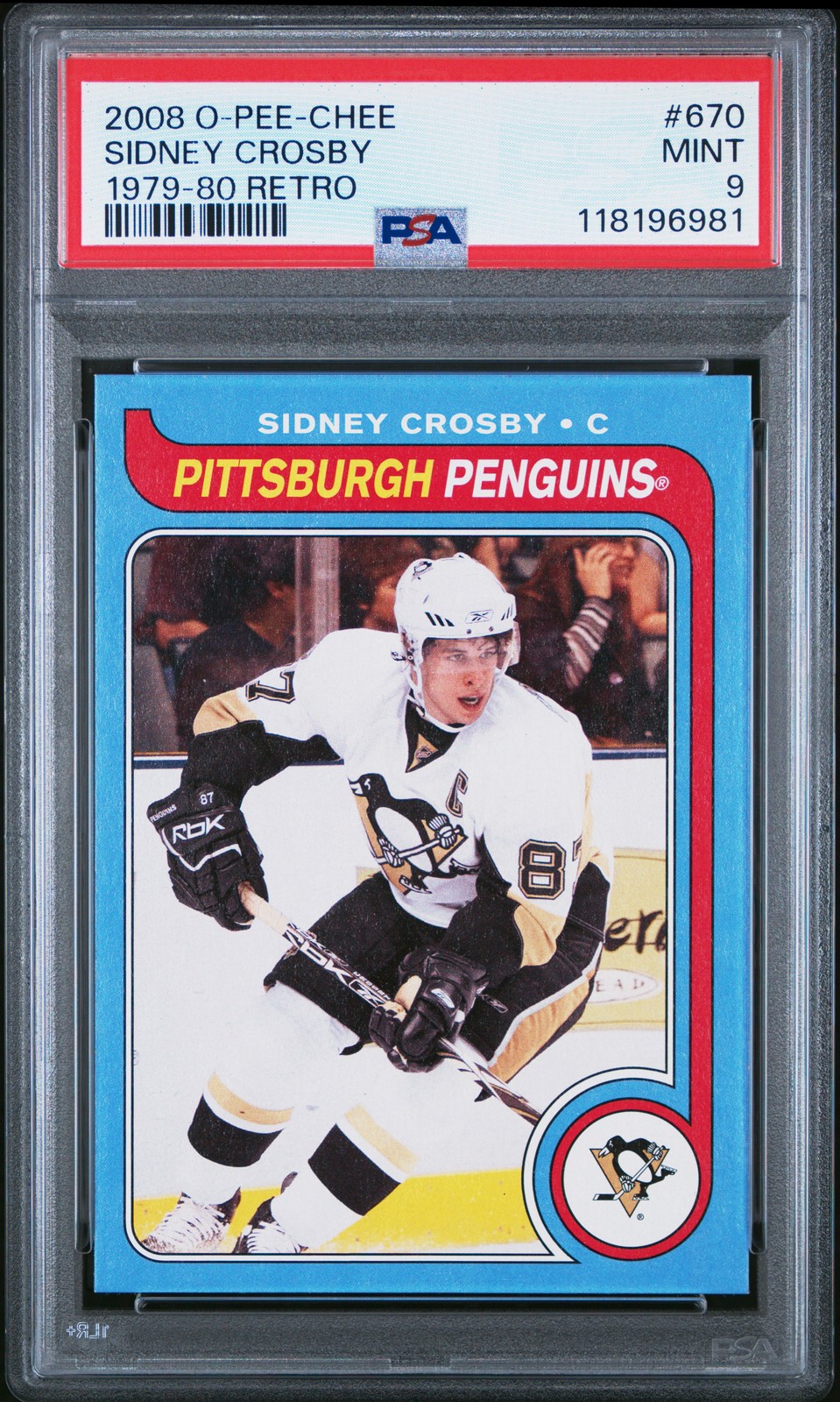 2008-09 O-Pee-Chee Sidney Crosby #670 1979-80 Retro PSA 9