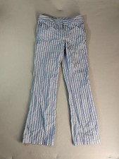 Tommy Hilfiger Womens Pants 4 Blue Striped Flat Front Slash Pocket Mid Rise