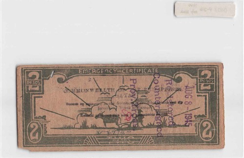 *Banconota Guerriglia Filippine, Cagayan, 2 Pesos 1945[A8556]8c2 - Foto 2 di 2