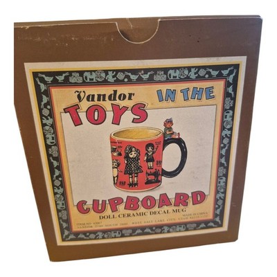 Mint TOYS IN THE CUPBOARD VANDOR 1997 Ceramic doll decal mug 