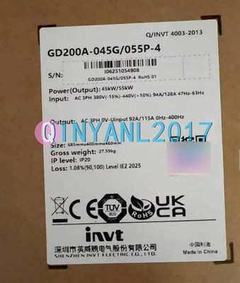 1PC New INVT Inverter GD200A-045G/055P-4 45KW
