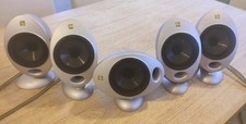 KEF HTS2001 5.0 Surround Speakers – Set of 5  Fully Working – Silver Home Cinema