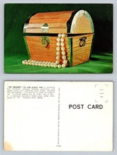 Miniature Treasure Chest Pearls Vintage Postcard National Handcraft Institute
