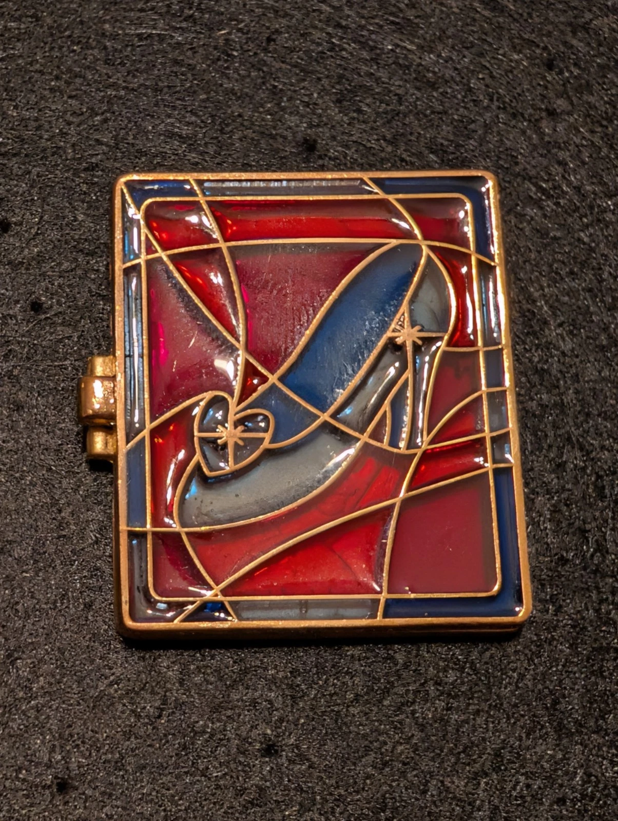 2006 Cinderella Hinged Stained Glass Slipper Disney Pin Authentic