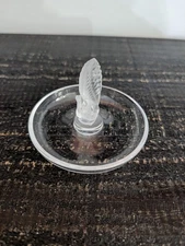 Vintage Lalique France Frosted Crystal Squirrel Trinket  Ring Pin Dish Signed