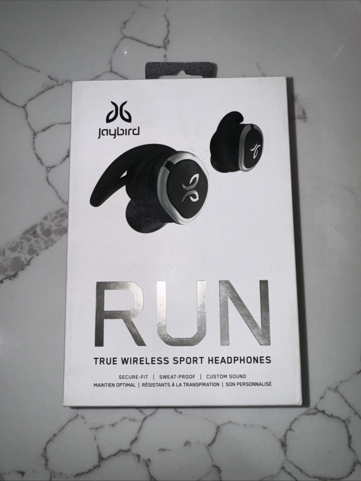 Jaybird RUN, настоящие беспроводные спортивные наушники, черные, потозащищенные, безопасные, подходят, новые - Изображение 2 из 3