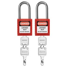 Red Loto Locks, 2 Pack Keyed Different Lockout Tagout Padlocks, Anti-Corrosion✨