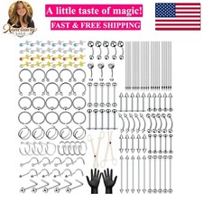186PCS Body Septum Piercing Kit with 14G/16G/18G/20G Piercing Needles Piercin...