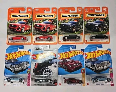 Hot Wheels & Matchbox Cadillac CTS-V Factory 500, ATS-V R, Seville - Lot of 8