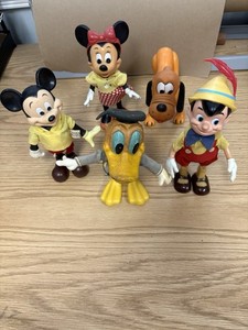 1960’s Dakin Walt Disney Mickey, Minnie, Donald, Pluto, Pinocchio Figures