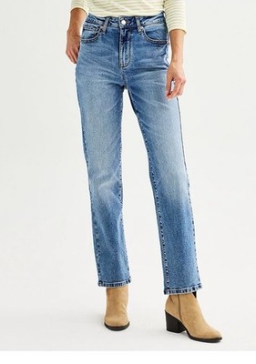 Sonoma Goods For Life Women s Size 8R High Rise Straight Jeans NWT Medium Wash