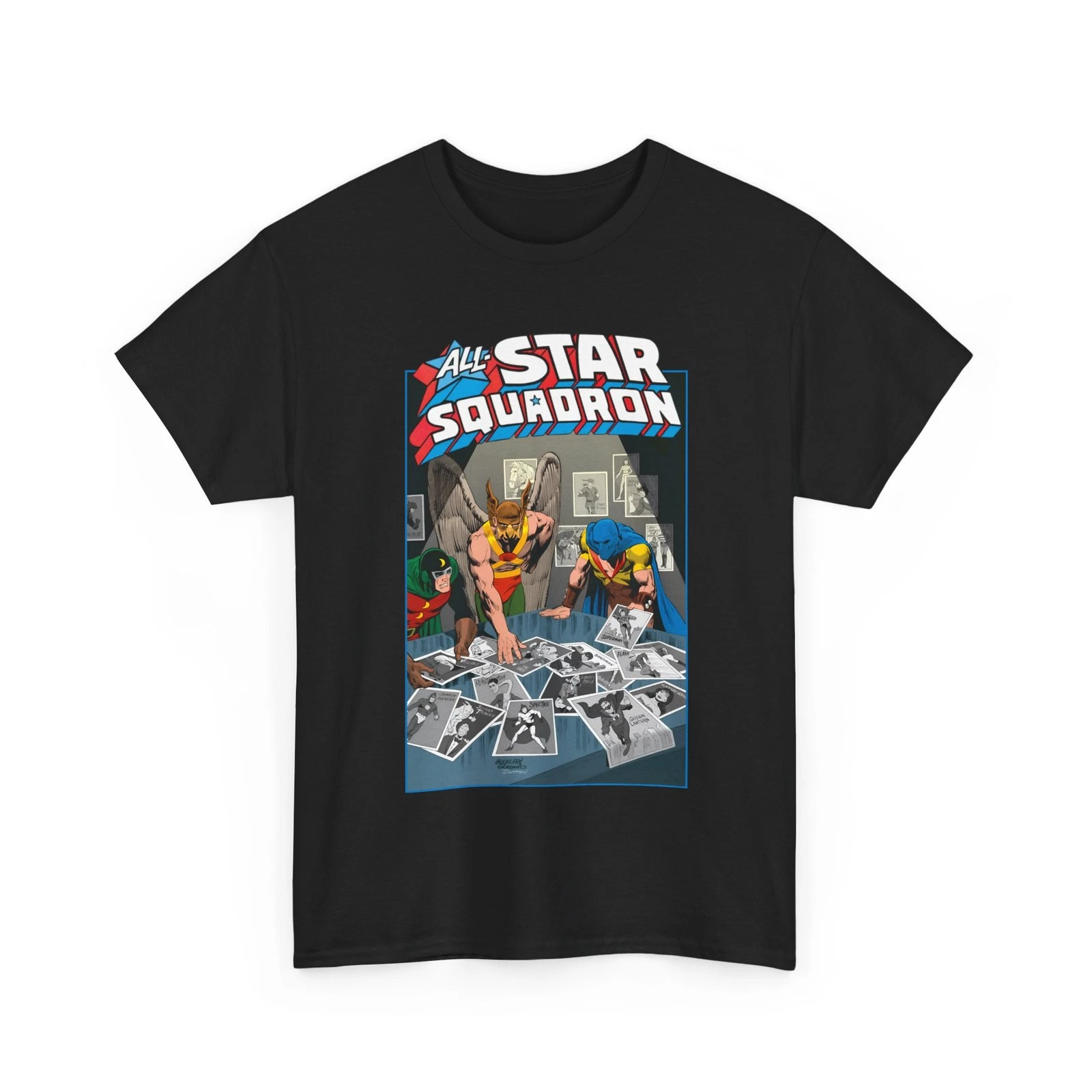 All-Star Squadron T-Shirt - Hawkman, Dr Mid-Nite, Atom - JSA Members - DC Comics