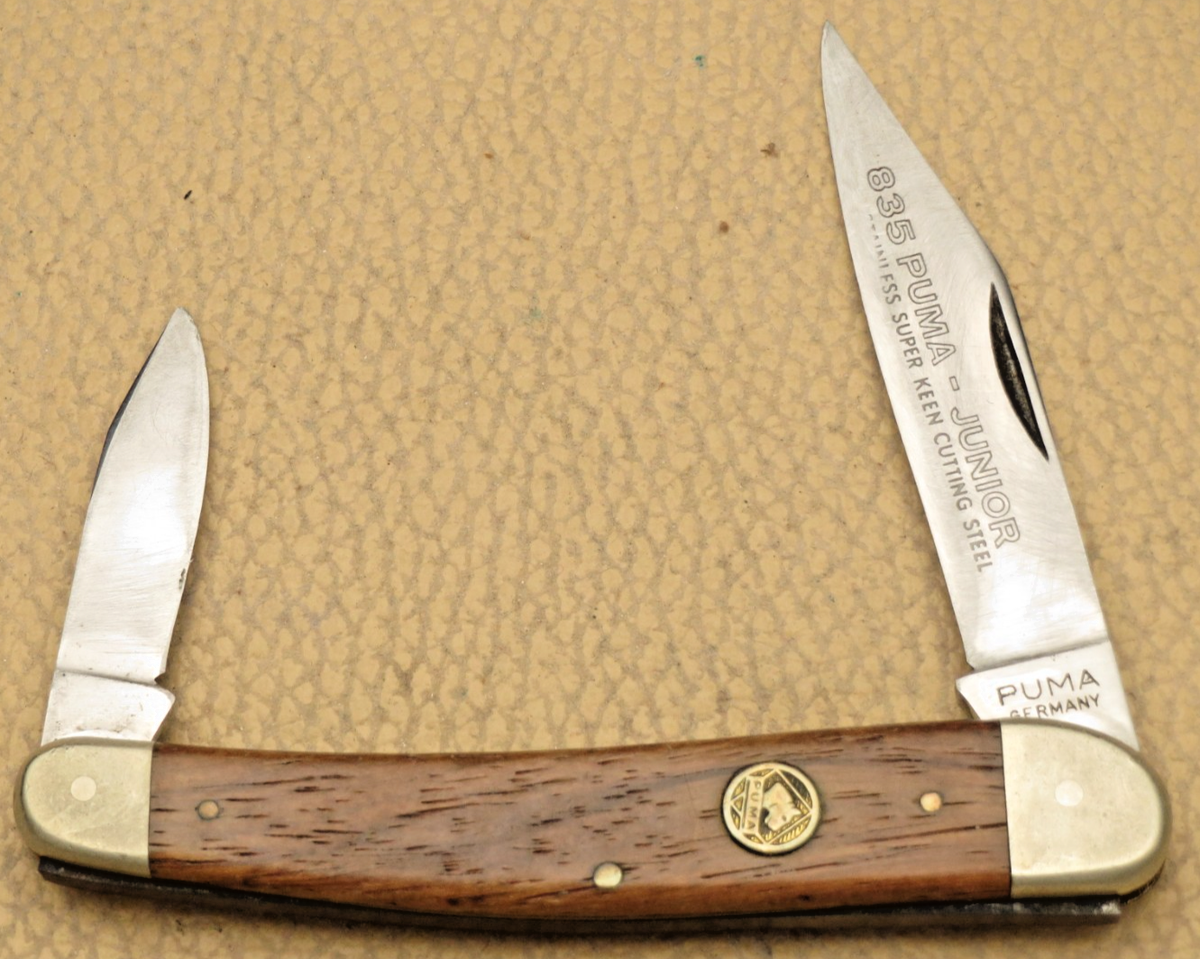 PUMA GERMANY - 835 JUNIOR Pocket Knife - Wood Handles - Solid Used