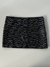 Vintage Gryphon New York Black and Silver Sequin Skirt - Medium