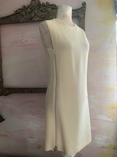 Versace Sleeveless Zippered Silk & Wool Dress Size small W/Medusa Ring (2pc) A+