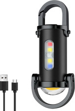 Super Bright Mini Key Fob, Waterproof Torch Mini LED Torch Keyring, USB Recharge