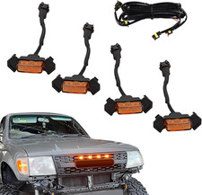 4PCS Grill Led Lights with Fuse Adaptor, Grill Lights for Trucks, Bright Amber