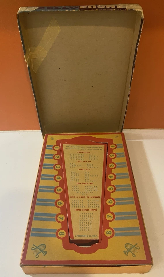 Vtg Pressman NY Zellophone Glass Tube Xylophone Musical Toy in Original Box  - Image 3 of 4