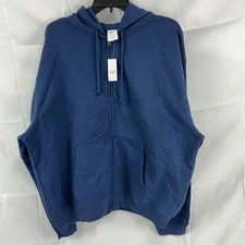 NWT Gap  Vintage  Style Soft Oversized Hoodie Zip Up Blue Men's Large