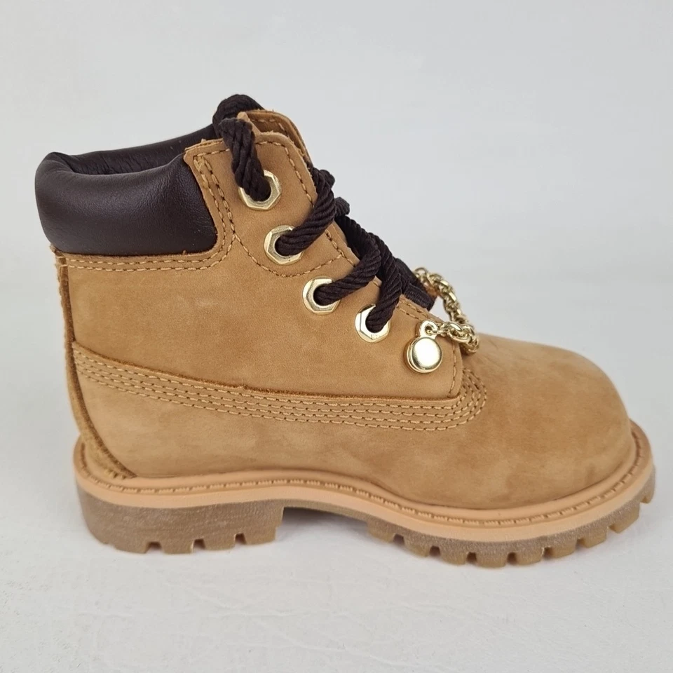 🚨 Timberland 6In Premium 24872 NIÑOS PEQUEÑOS Botas Exterior Trigo Dorado Cuero Talla 10 Foto 3 de 4