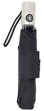 Automatic Open Close Water-Resistant Travel Folding Umbrella, Basic Black -
