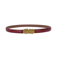 Women's Gold Buckle PU Leather Waist Belt Fashion Thin Belt Adjustable Skinny...