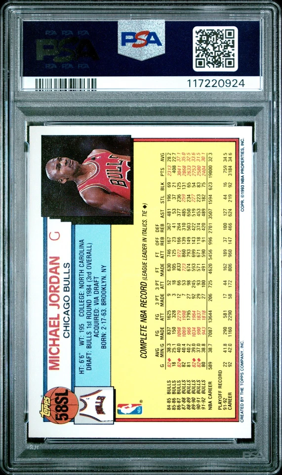 1993 KENNER STARTING LINEUP #58SL MICHAEL JORDAN PSA 10 - Image 2 of 2