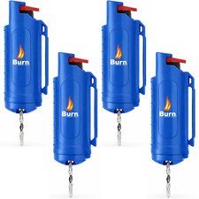 4 Pack Burn Pepper Spray Keychain for Self Defense 1/2oz Police Srength Blue