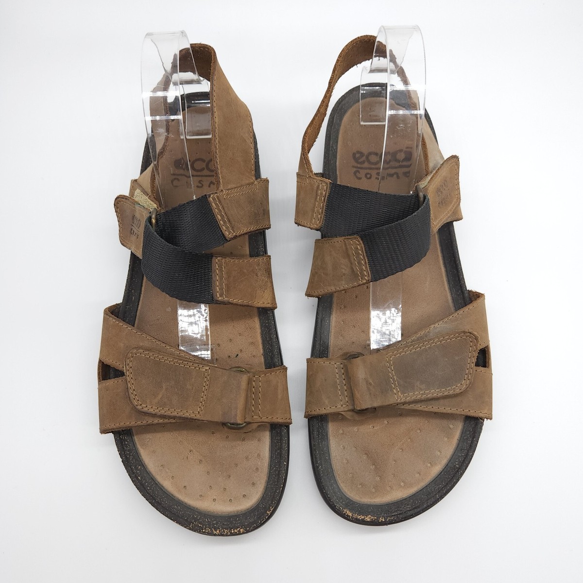 Ecco Cosmo Brown Leather Adjustable Comfort Cork Sandals Men’s Sz 46EU/12.5M US Ecco Men main image 3