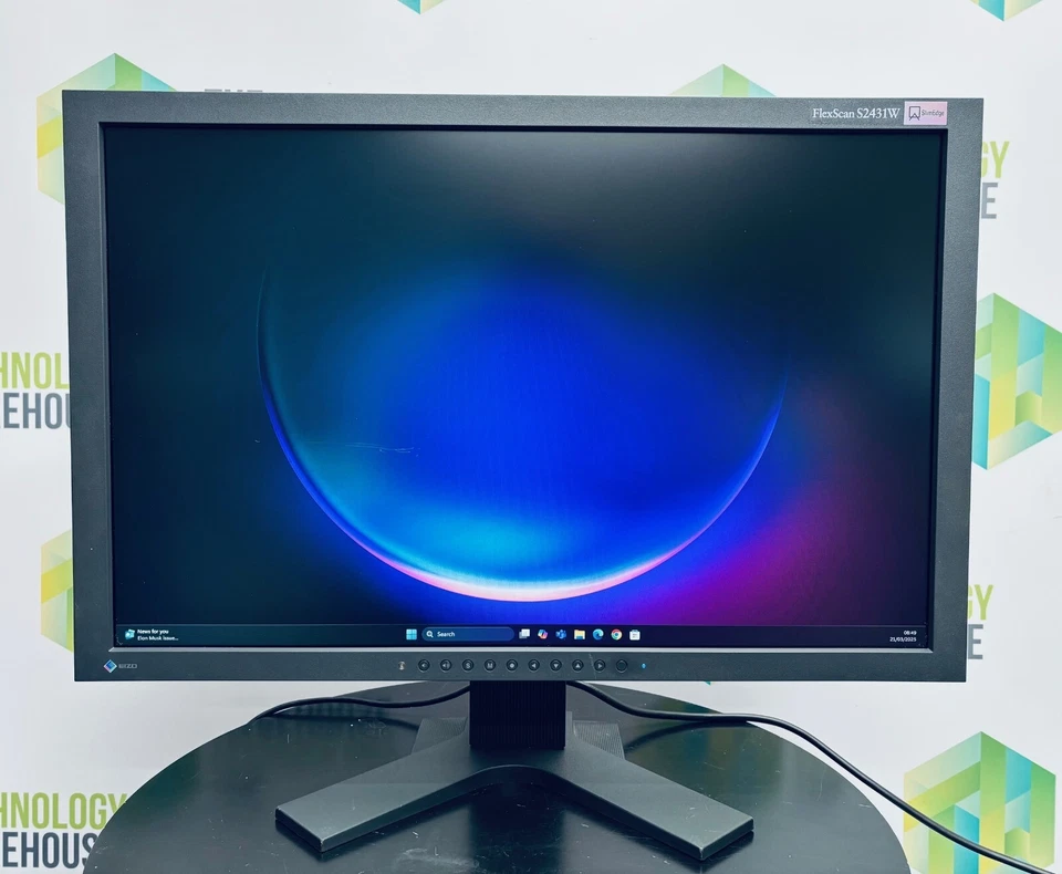 Eizo FlexScan S2431W Monitor 24" Full HD+ 1920 x 1200 Colour Accuracy w/ Stand* - Image 2 of 4
