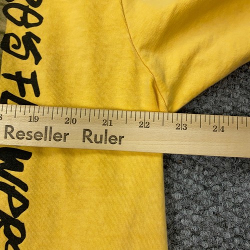 Stussy Camellias Pigment Dyed Tee Mens XL Yellow Short Sleeve - Picture 9 of 9