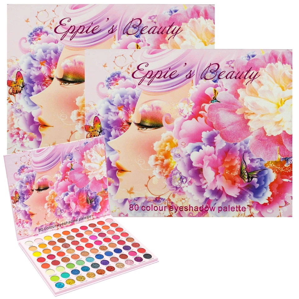 80 Colors Shimmer Glitter Pigmented Eyeshadow Makeup Palette - Image 2 of 4