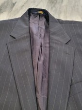44L Men's Vintage Brooks Brothers Wool Blazer Stretch Fit Dark Gray Sport Coat