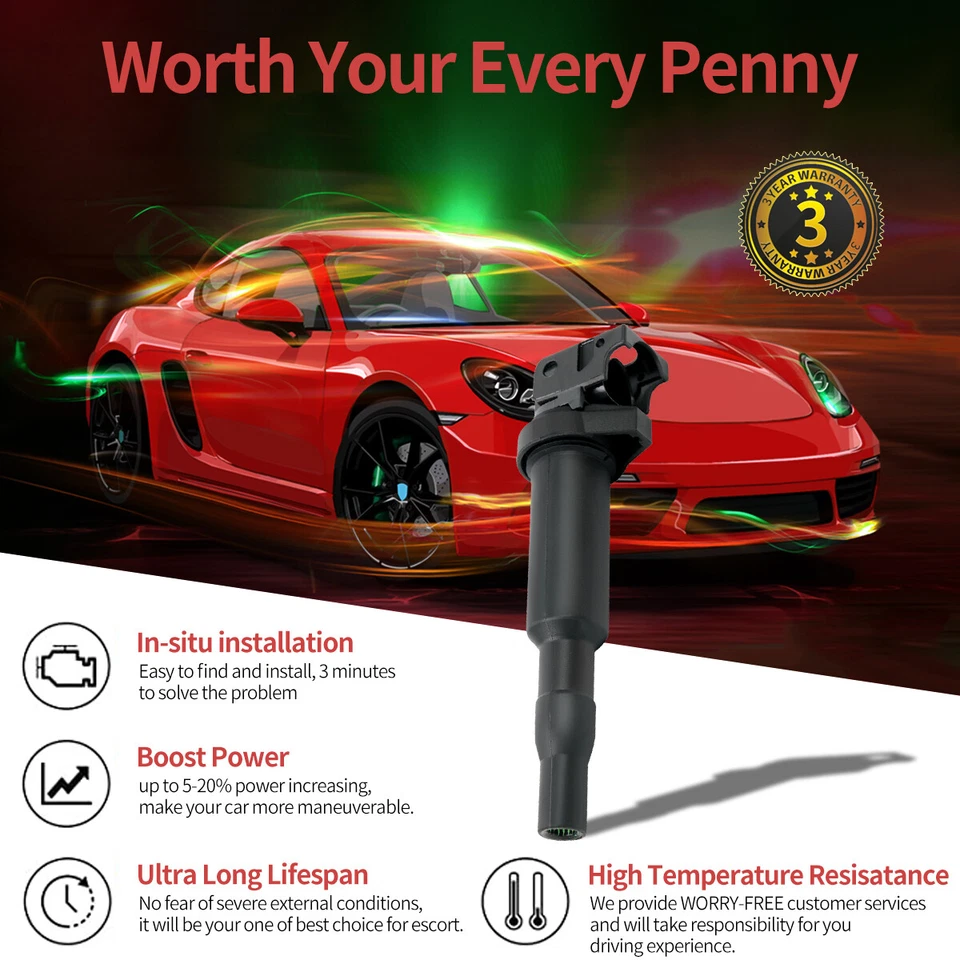 ✅ OEM 8 Ignition Coil + 8 Iridium Spark plugs For BMW 550i 650i 750i X5 X6 UF592 Foto 3 de 4