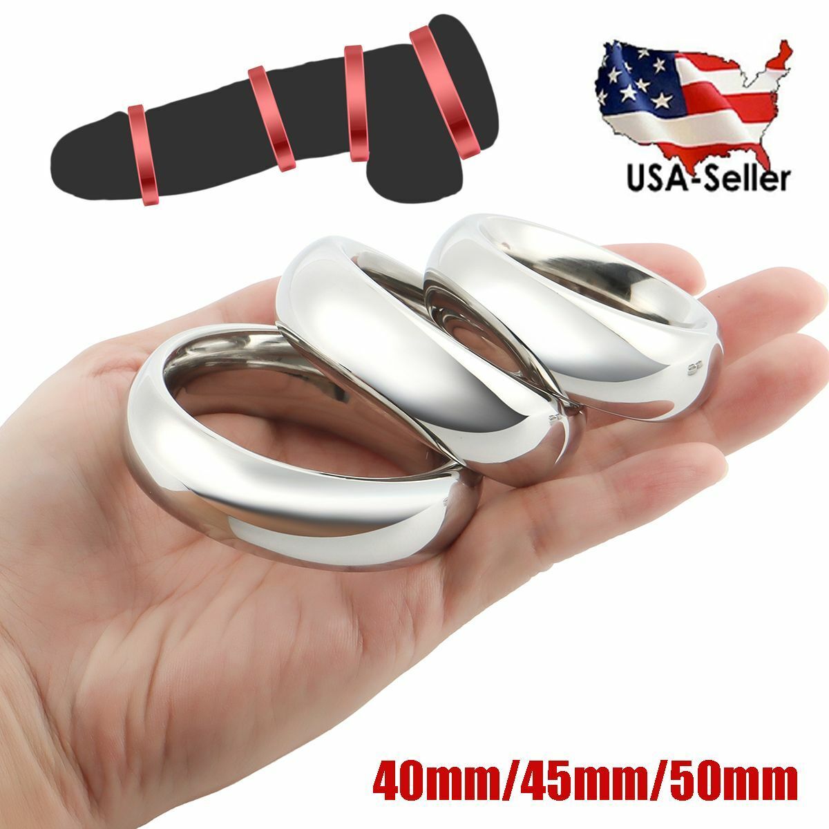 Male Heavy Duty Stainless Steel Metal Silver Cock Ring Penis Enhancer Band Usa Ebay 