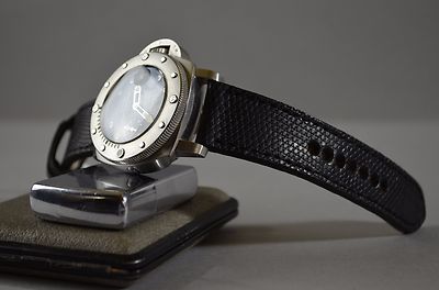 CORREA RELOJ 26 24 22 MM AUTENTICA PIEL LAGARTO NEGRO MATE MA STRAP APTA PANERAI