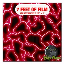 Hydrographic film Red Lightning Thunder hydro dipping 7' x 20" hydro dip