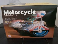 Vintage motorcycle tin wind-up toy MS 702 china 1960's new in box