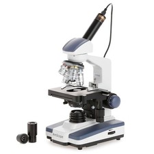 AmScope 40-2500X LED Digital Monocular Compound Microscope 3D Stage 1.0MP Camera