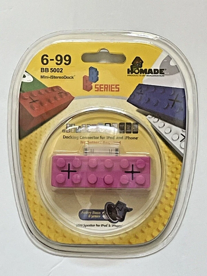 Vintage HOMADE BB5002 Brick Mini-iStereoDock Mini Speaker For old iPod & iPhone - Image 2 of 4